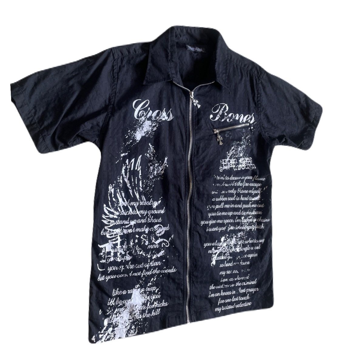 If Six Was Nine 2000s Japanese archive Vkei Gothic Poem Zip Gimmick Shirts Size US S / EU 44-46 / 1 - 3 Thumbnail
