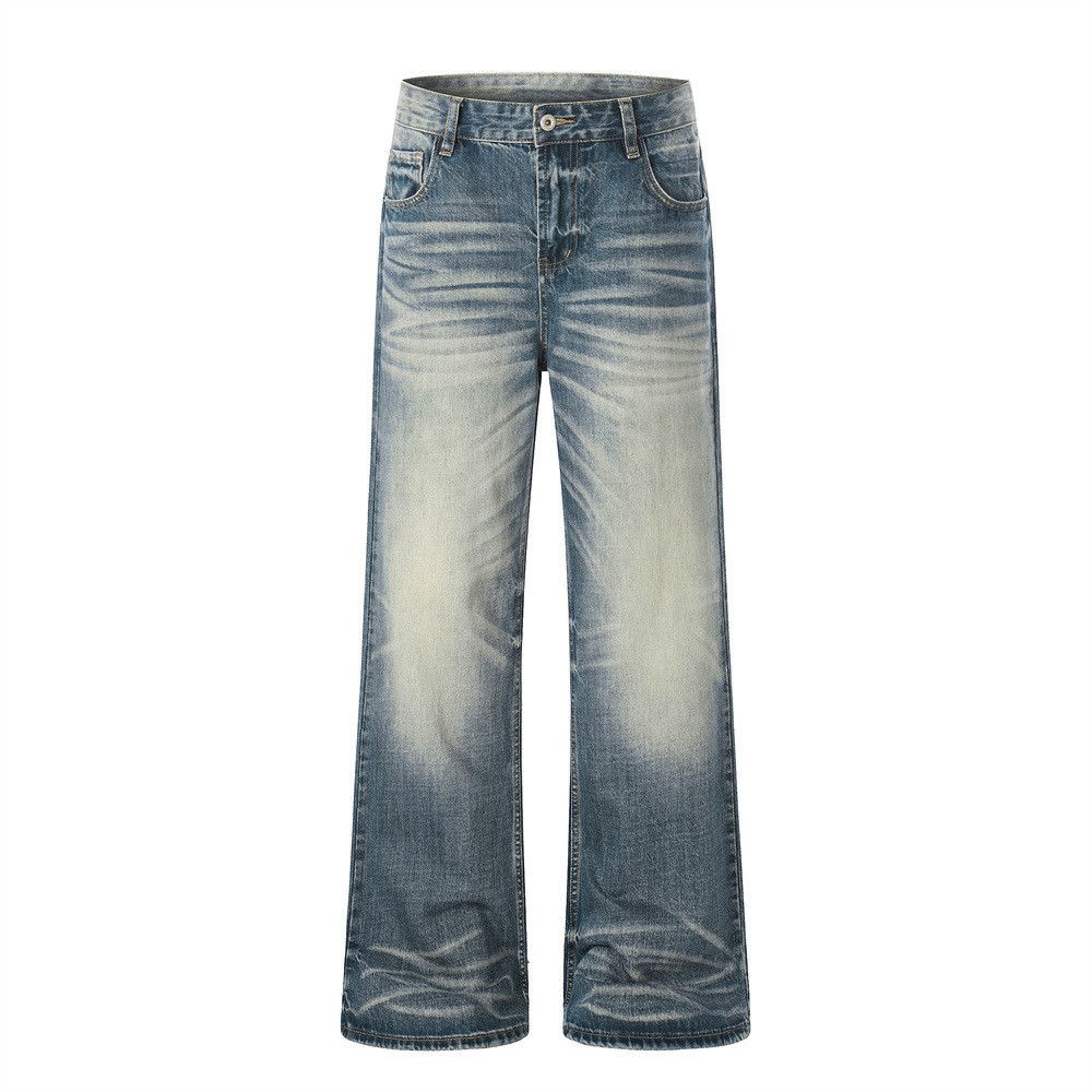 Japanese Brand High street men's wide-leg washed distressed jeans Size US 32 / EU 48 - 1 Thumbnail