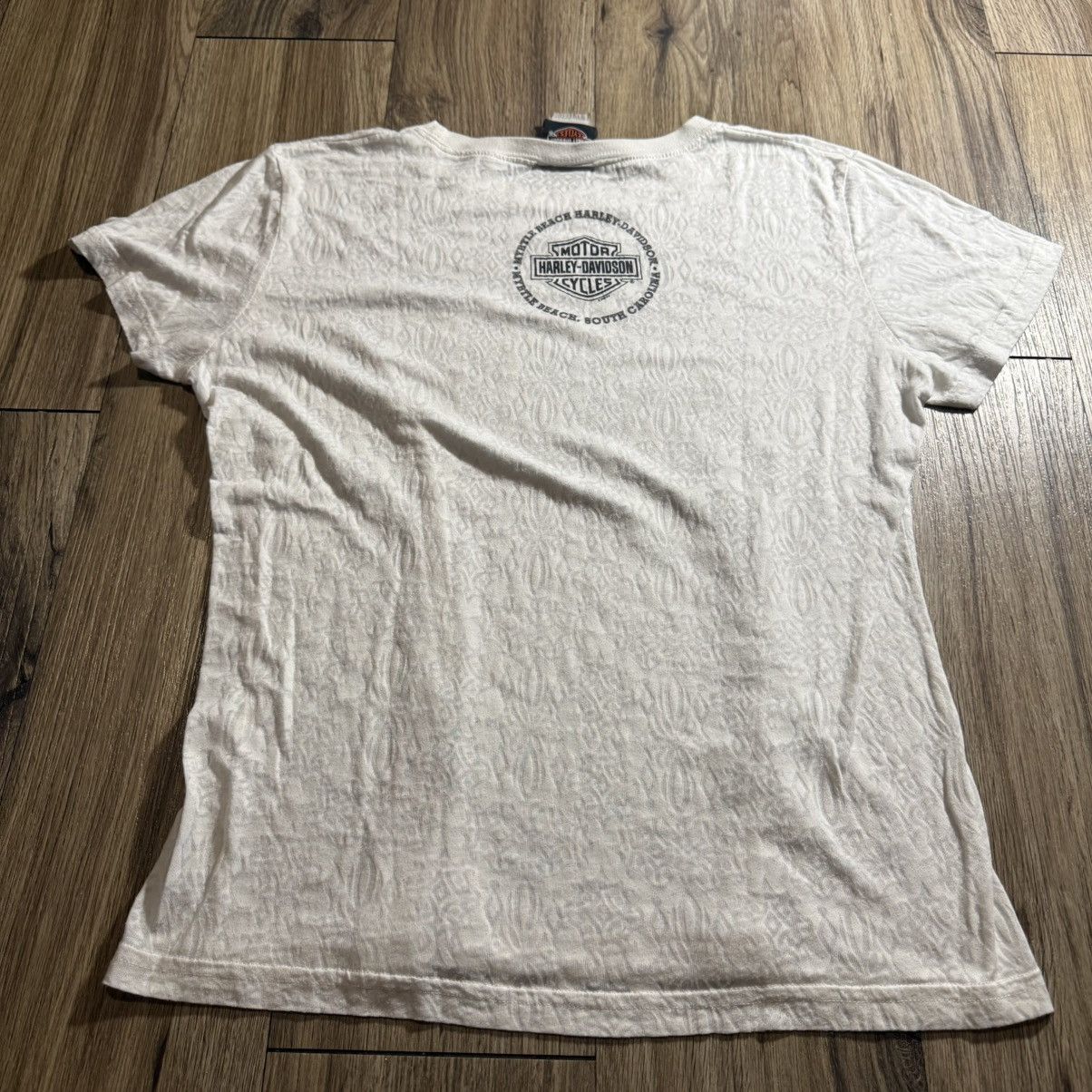 Harley Davidson Vintage Y2K/2000s Grunge White Cute Harley Davidson Top! Size M / US 6-8 / IT 42-44 - 2 Thumbnail