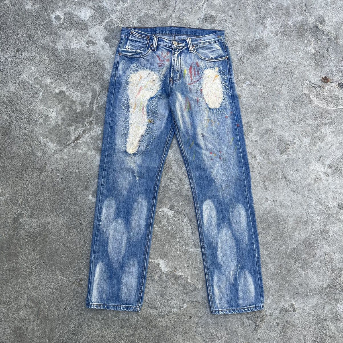 image of Distressed Denim x Vintage Pure Blue Japan Distress Denim Jeans, Men's (Size 30)