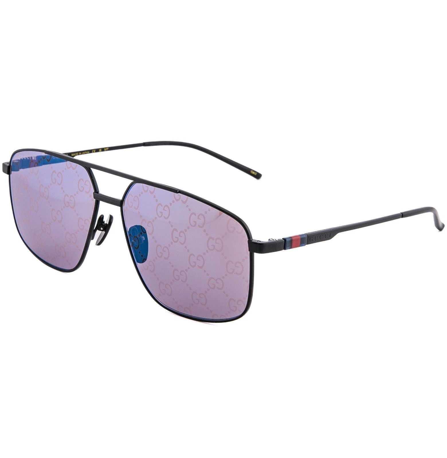 Gucci GUCCI 1676 Gg1676S Black Violet GG Logo Print Mirror 005 Size ONE SIZE - 4 Thumbnail