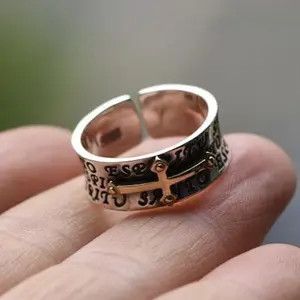 Other 925 Silver Plated Adjustable Cross Ring for Men Women Size ONE SIZE - 1 Thumbnail