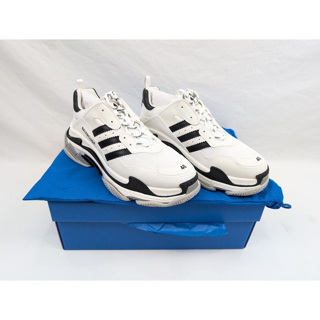 Adidas × Balenciaga o1rshd1 Low-Top Sneakers in Black/White Size US 13 / EU 46 - 22 Thumbnail