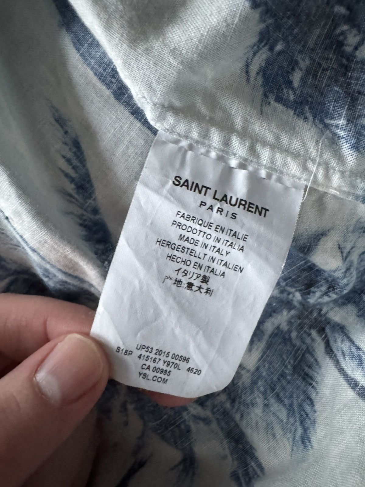 Saint Laurent Paris Palms shirt Size US S / EU 44-46 / 1 - 4 Thumbnail