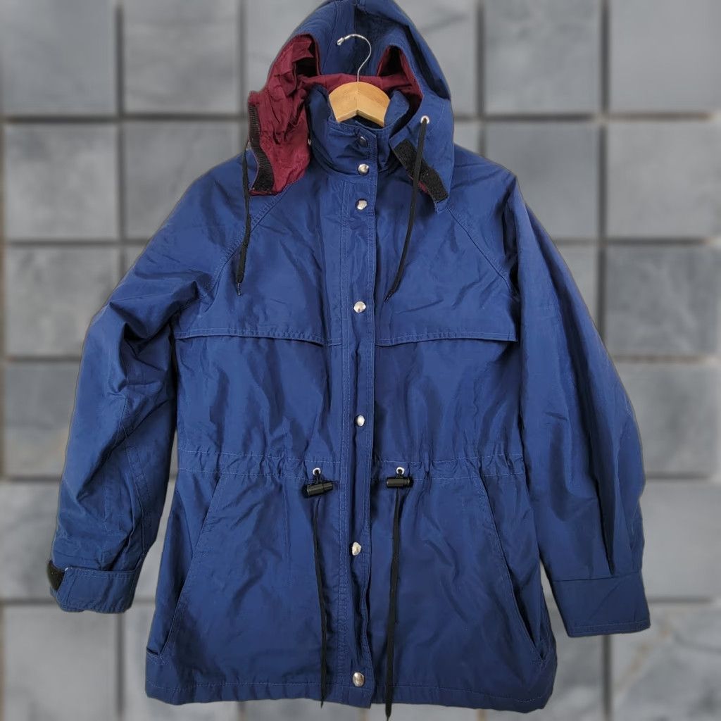 Eddie Bauer VINTAGE Eddie Bauer Jacket Women’s Small Blue Gore-Tex Wind Rain Hooded Polyester 1990s Size S / US 4 / IT 40 - 1 Thumbnail