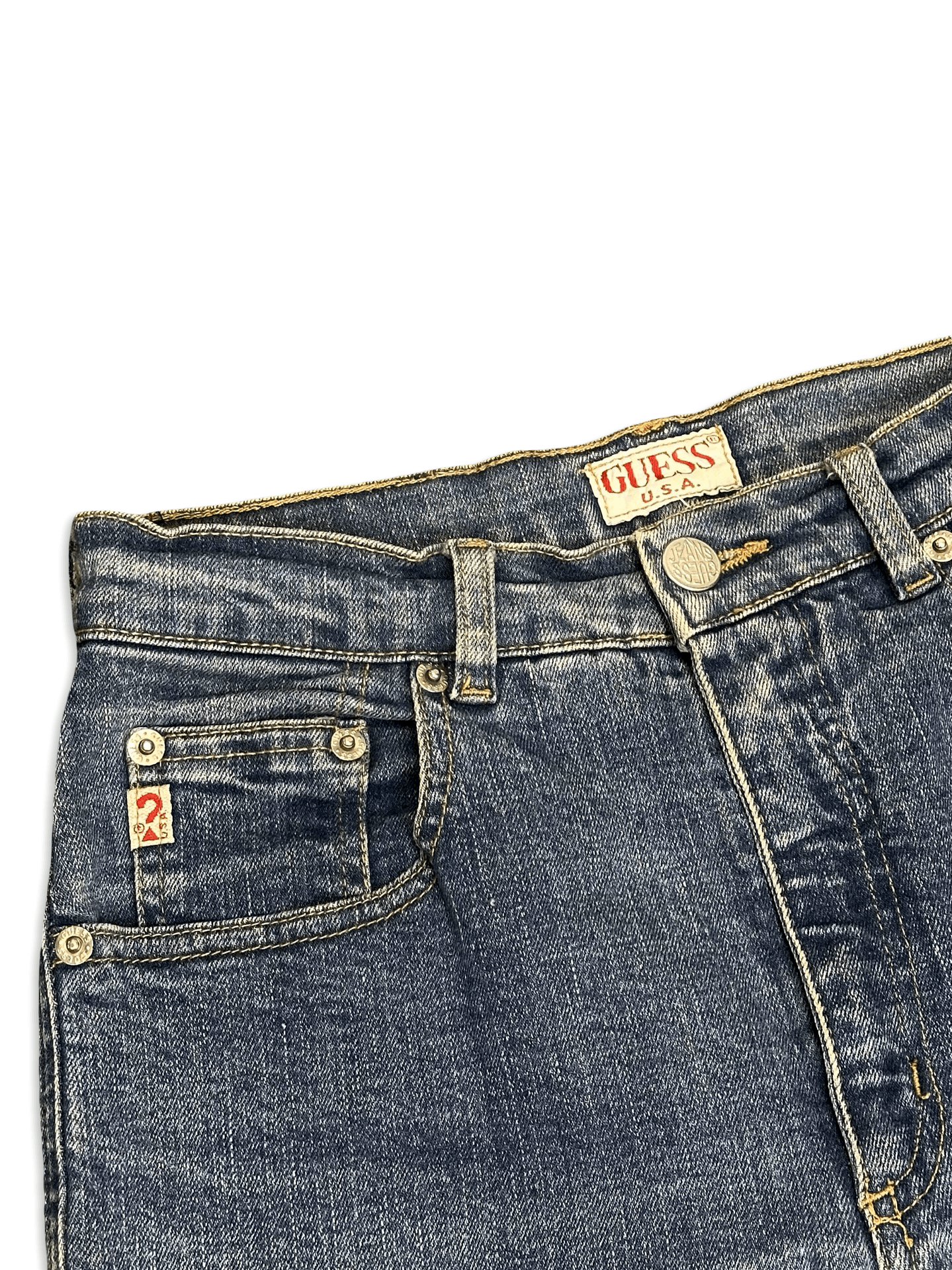 Guess Guess USA tie dye faded distressed denim jeans Size 29" - 3 Thumbnail