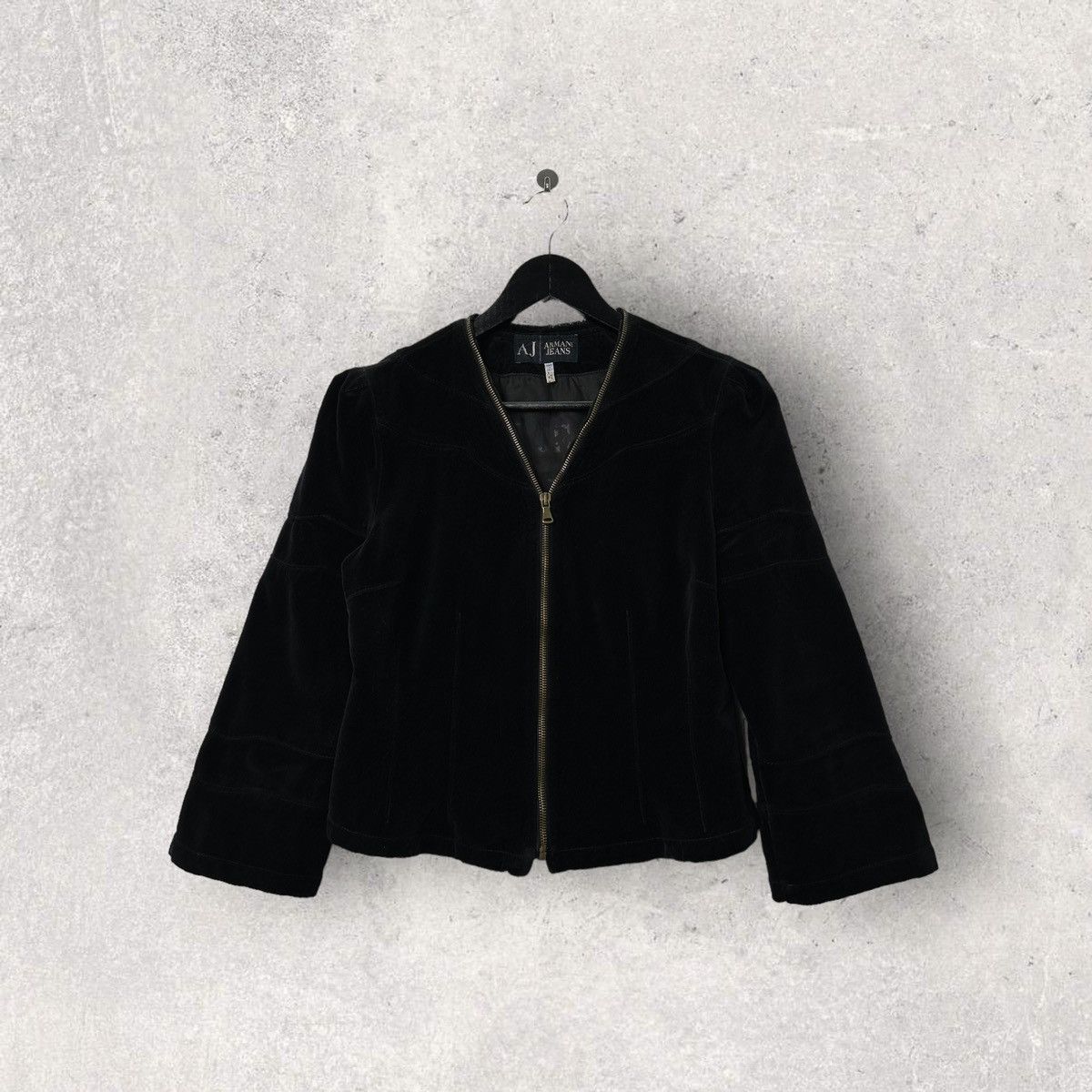 Vintage 90s ARMANI JEANS Full Zip Velour Blazer Jacket | Grailed