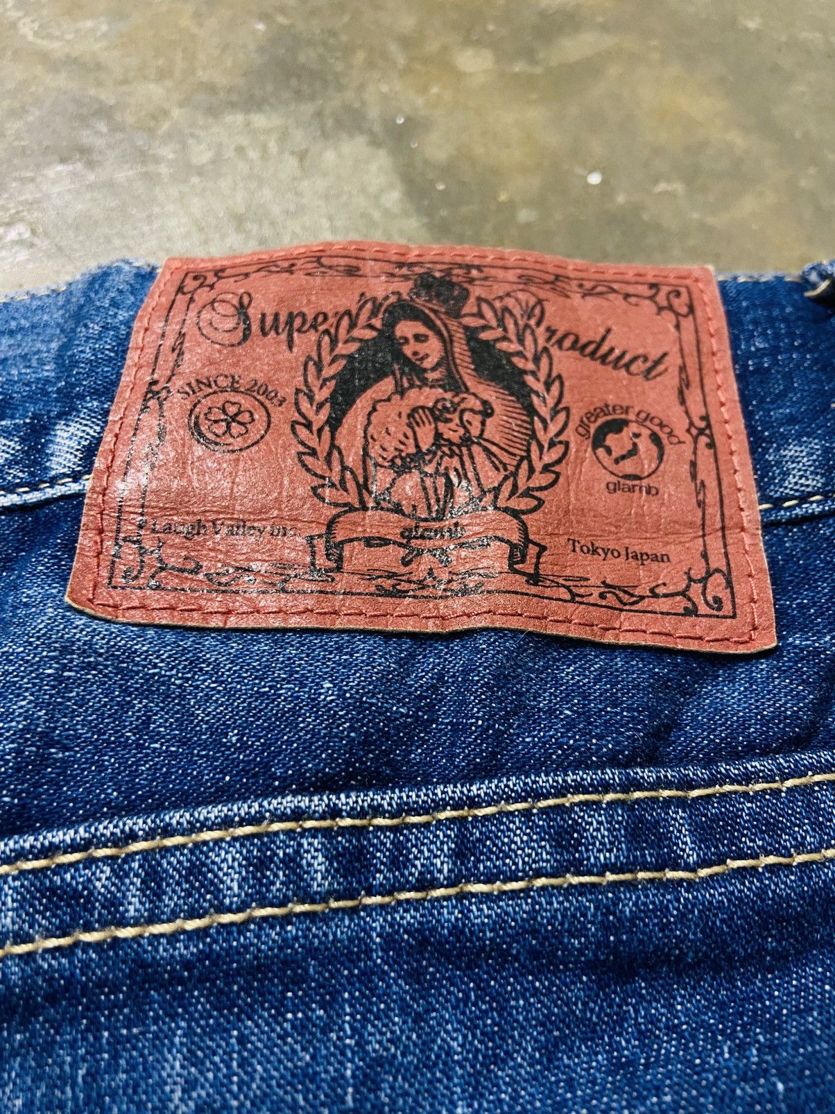 Japanese Brand Glamb Drop Crotch Distressed Denim Jeans Size US 38 / EU 54 - 17 Thumbnail