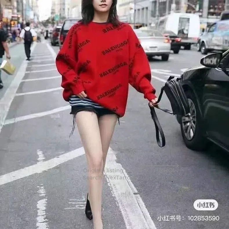 Balenciaga Balenciaga Red Full Letter Knitwear Size XS / US 0-2 / IT 36-38 - 1 Thumbnail