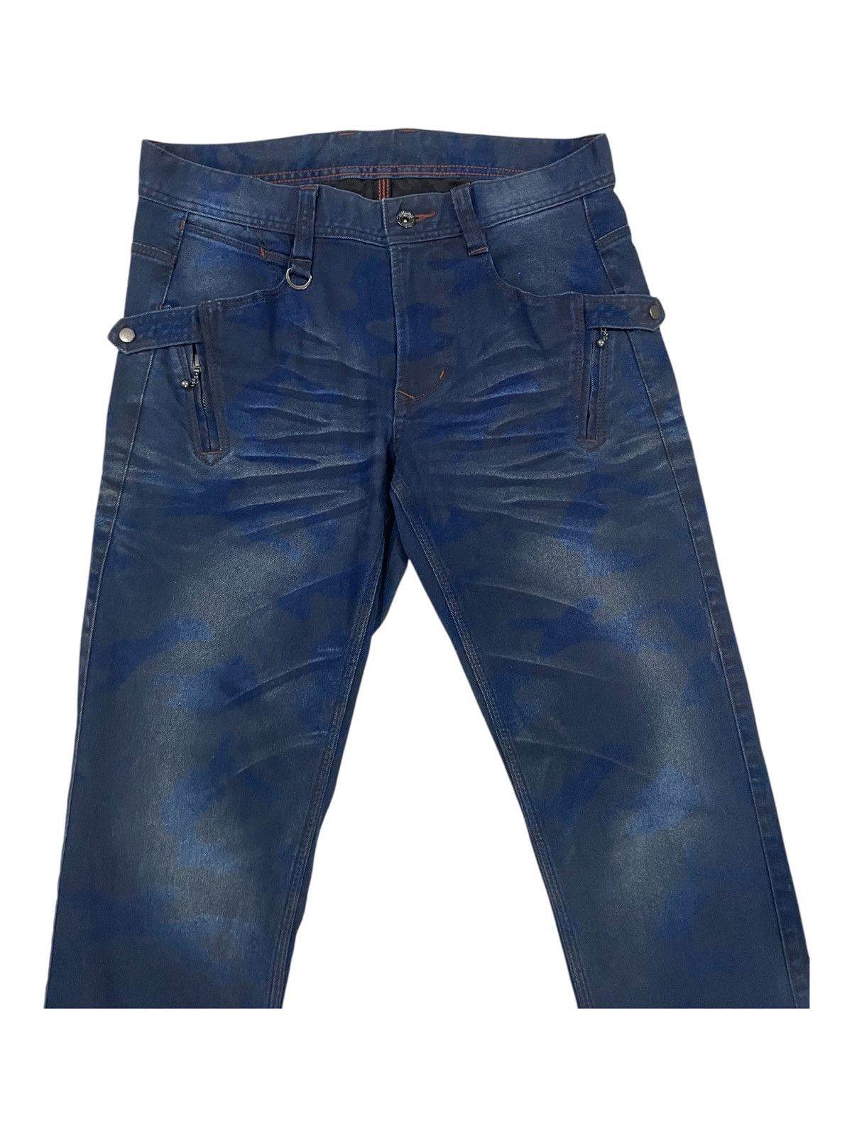 BUFFALO BOBS × HIDEAWAYS × Yasuyuki Ishii Y2K Super Flare Hideaways 🇯🇵 Moon Eclipse Camo Jeans Denim Size US 32 / EU 48 - 7 Thumbnail