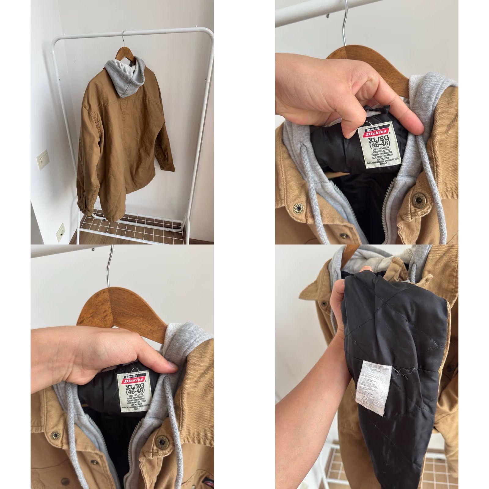 Dickies DICKIES MEN’S WORKWEAR ACTIVE HOODED JACKET BROWN XL Jacket Mens Hooded Lightweight Lined Quilted 90s Workwear Over Jacket Dickies Size US XL / EU 56 / 4 - 8 Thumbnail