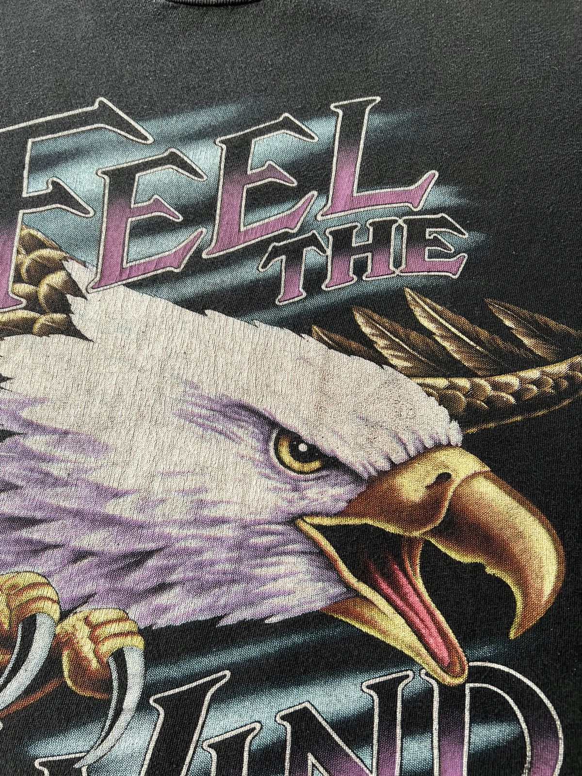 Vintage Vintage 90s Feel the Wind American Thunder Eagle T-shirt Size US XXL / EU 58 / 5 - 6 Thumbnail