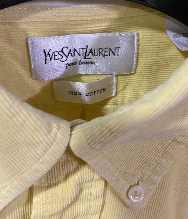 Yves Saint Laurent Corduroy YSL Shirt Velvet Yellow Size US L / EU 52-54 / 3 - 6 Thumbnail