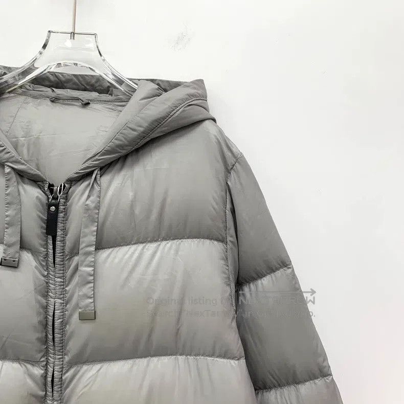 Max Mara Max Mara Grey Hooded Drawstring Zipper Long-Sleeve Down Ja Size XS / US 0-2 / IT 36-38 - 3 Thumbnail