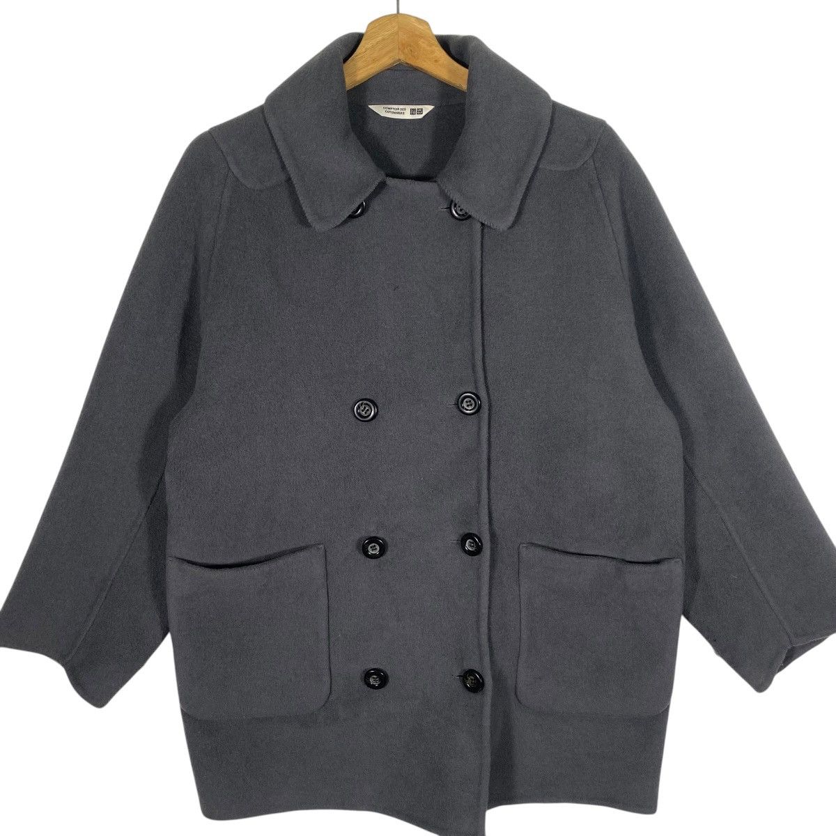 Uniqlo Comptoir Des Cotonniers Wool Blend Half Coat M Dark Grey Size US M / EU 48-50 / 2 - 4 Thumbnail