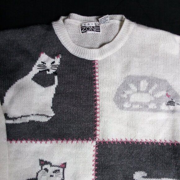 Other Vintage Design Zone Cats Kittens Crewneck Sweater Size L / US 10 / IT 46 - 1 Thumbnail