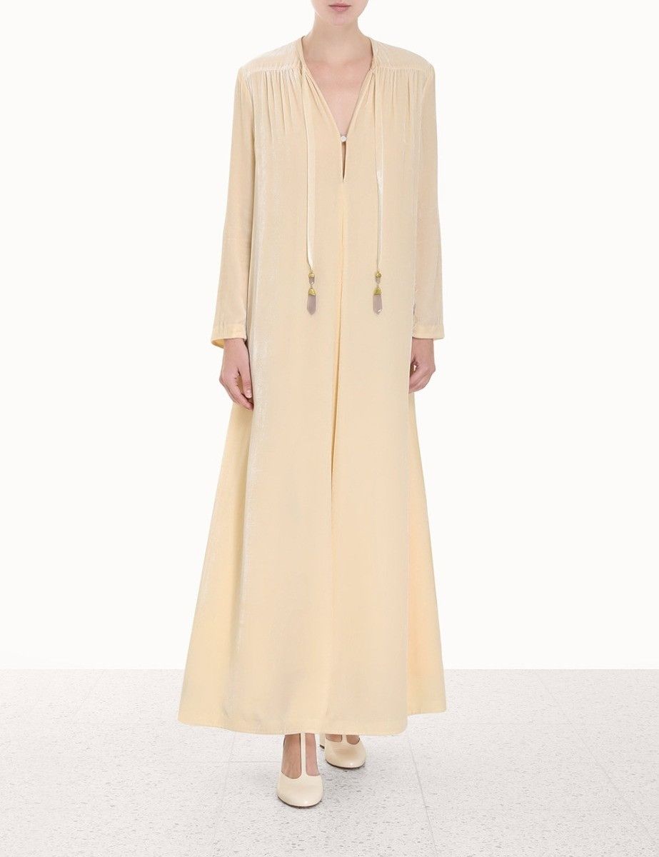 Zimmermann oc11z0425 Lyrical Velvet Tubular Dress in Light Beige Size S / US 4 / IT 40 - 9 Thumbnail