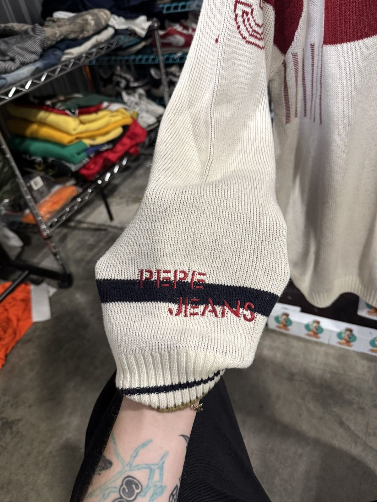 Pepe Jeans × Vintage 90s Vintage PePe Jeans Knit Sweater XL Size US XL / EU 56 / 4 - 2 Thumbnail