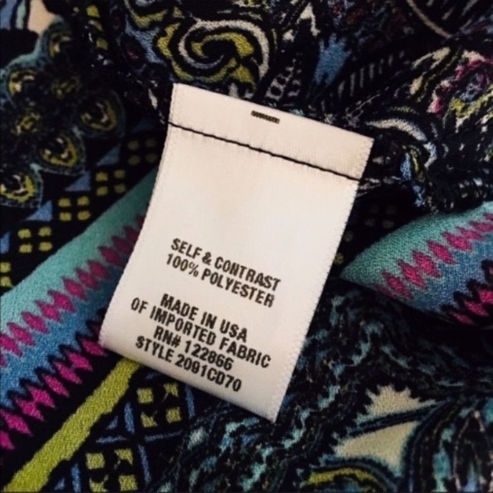 Other Status by Chenault Multicolor Geometric Asymmetrical Blouse Size S / US 4 / IT 40 - 3 Thumbnail