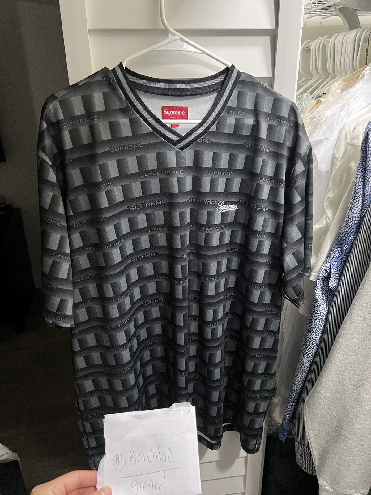 Supreme Grid Soccer Jersey | Grailed