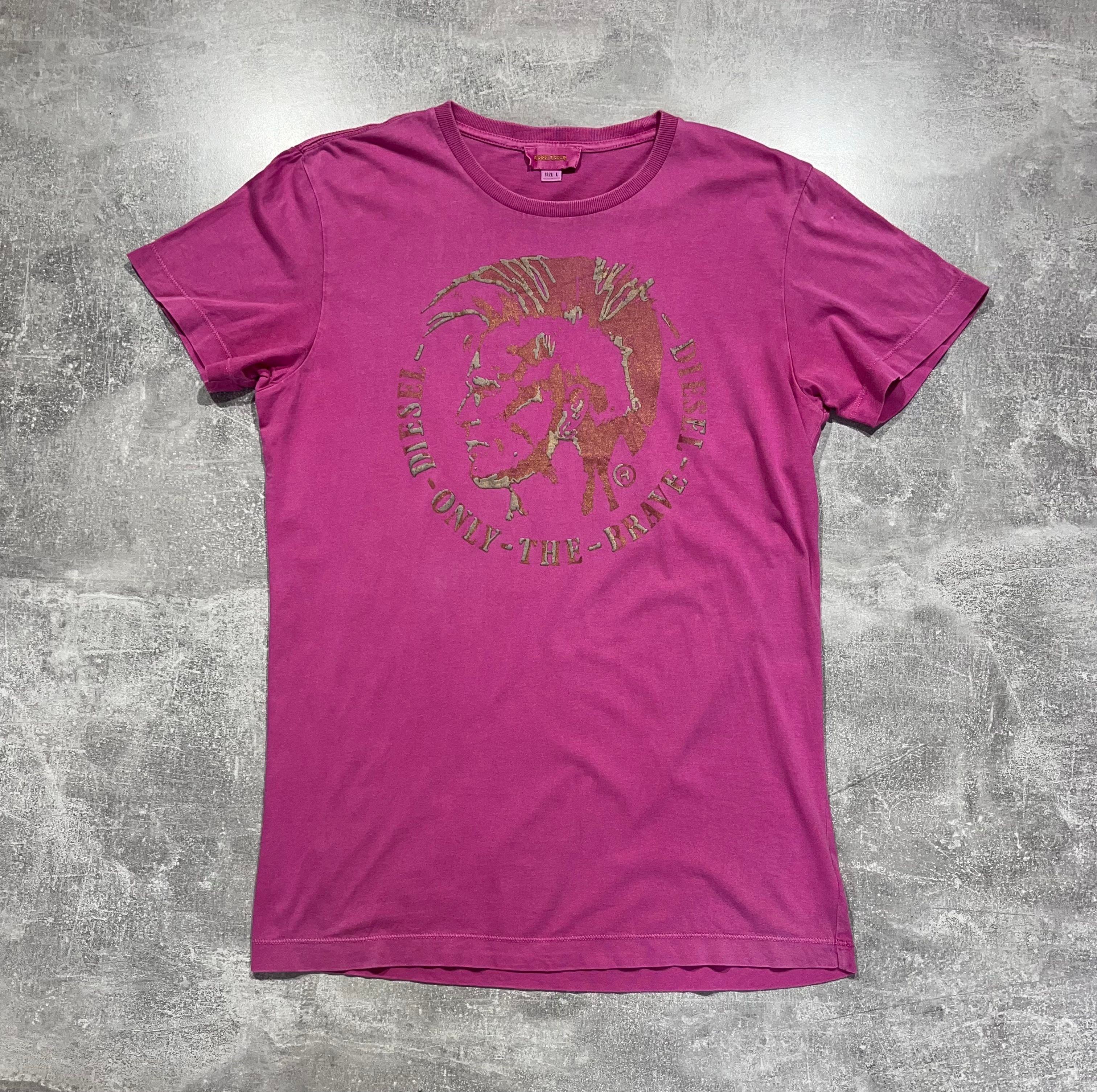 Pre-owned Diesel X Vintage Tee Shirt Diesel Big Logo Punk Y2k Japan Style In Pink