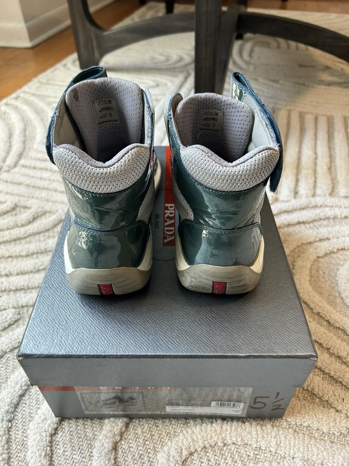 Prada Prada Americas Cup High Blue Lagoon/Silver Size US 7 / EU 40 - 4 Thumbnail