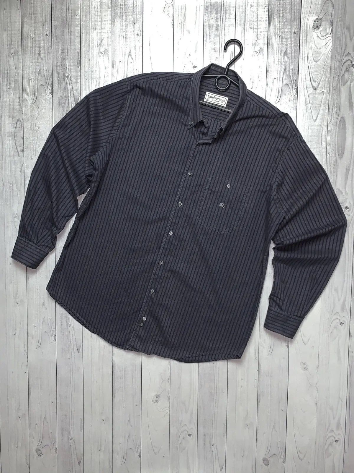 Burberry Vintage Burberry's shirt longsleeve striped rare logo XL Size US XL / EU 56 / 4 - 2 Thumbnail