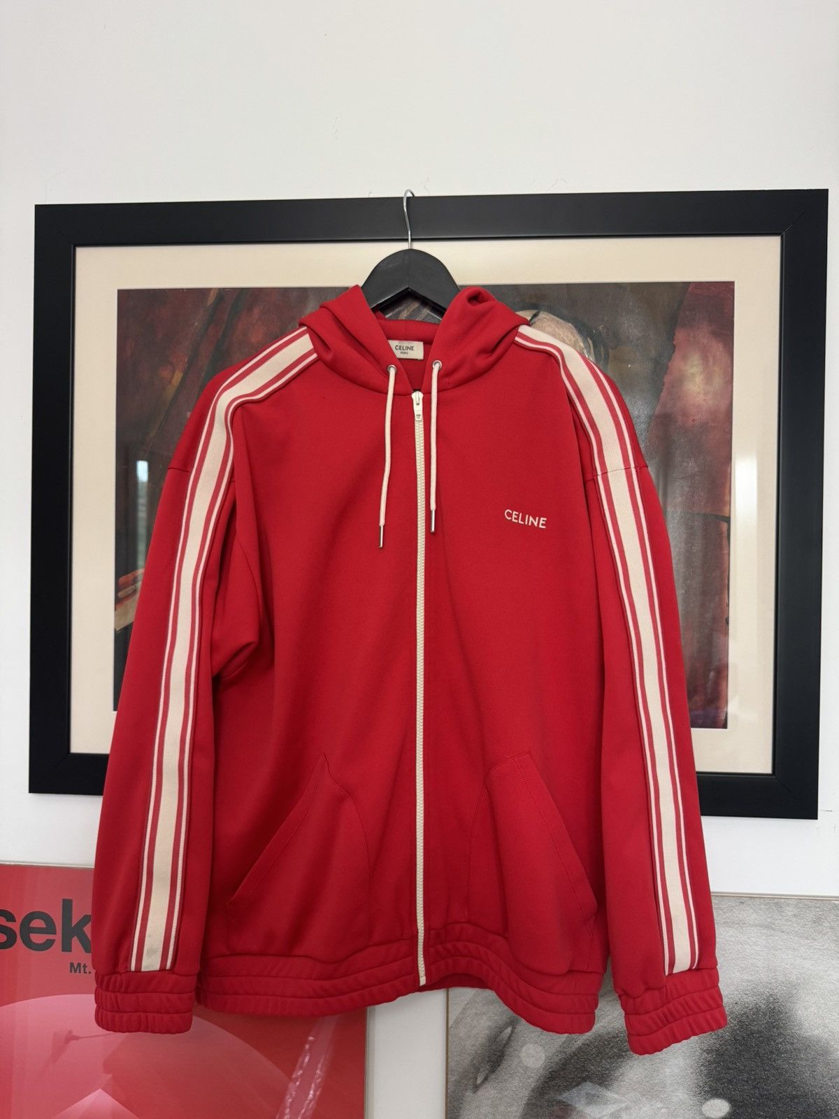 Celine Logo Track Jacket Hoodie Top Zip Up Designer Sample