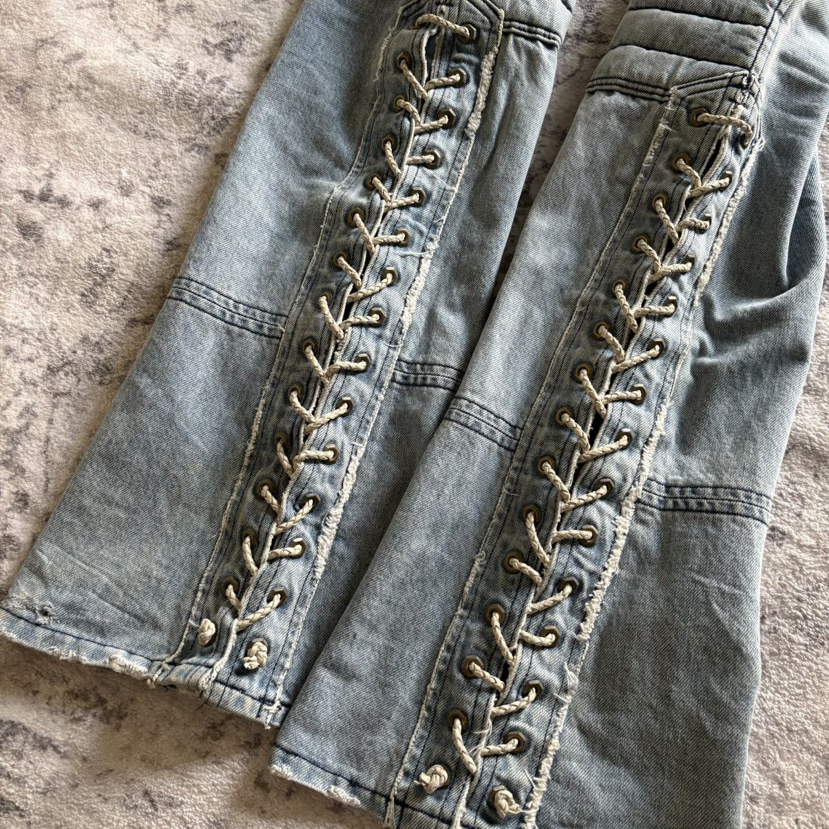 Roen Roen by Hiromu Takahara Lace-Up Flared Denim Jeans | Size 2 Size US 32 / EU 48 - 3 Thumbnail
