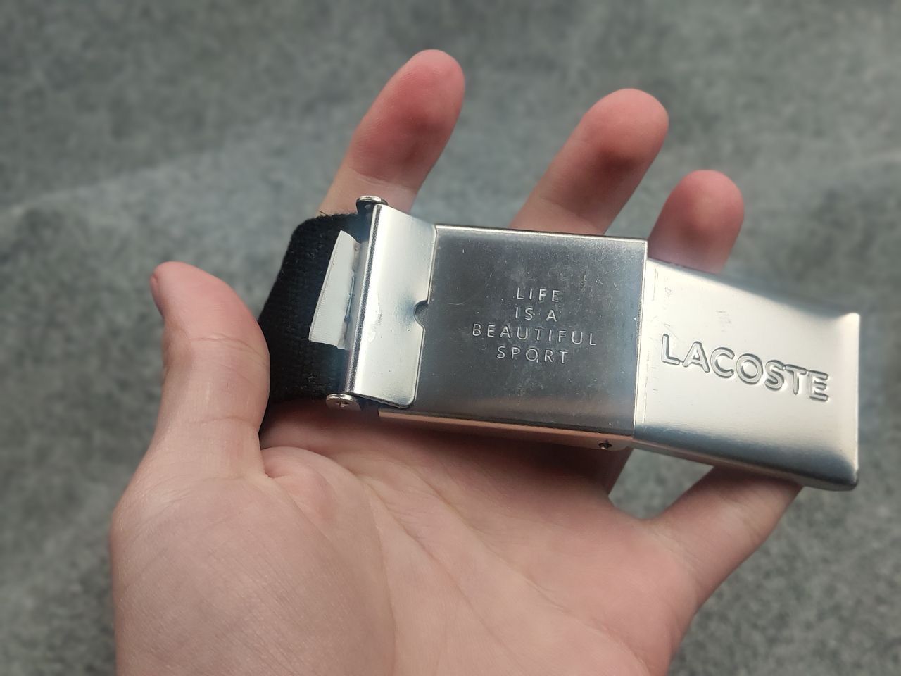 Lacoste Vintage 90's Lacoste Black Alligator Canvas Buckle Belt Y2K Size ONE SIZE - 8 Thumbnail