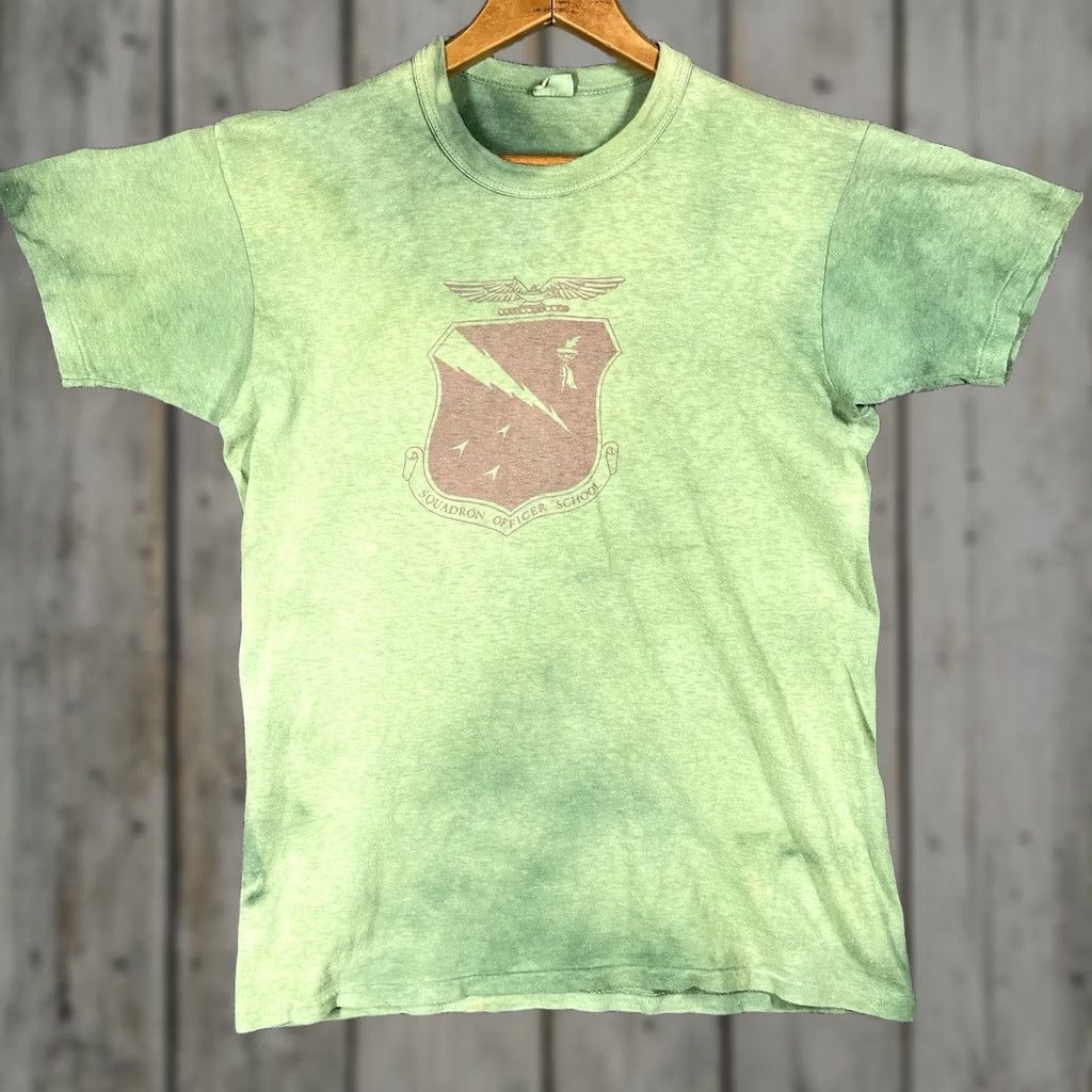 Vintage VINTAGE Squadron Officer School T Shirt Mens M Healthknit Air Force Green 50s 60s Graphic Tee Military/Landgirl Mens Size US M / EU 48-50 / 2 - 1 Thumbnail