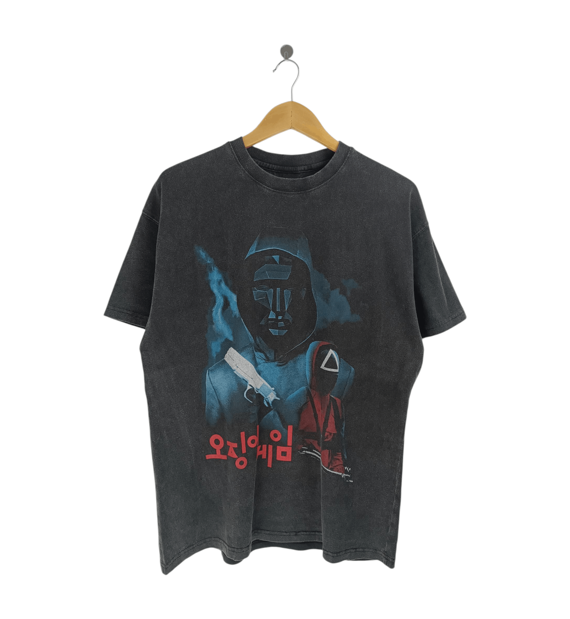 Vintage VINTAGE SQUID GAME X GOAT CREW FADED STYLE TEE HORROR CRIME Size US L / EU 52-54 / 3 - 1 Thumbnail