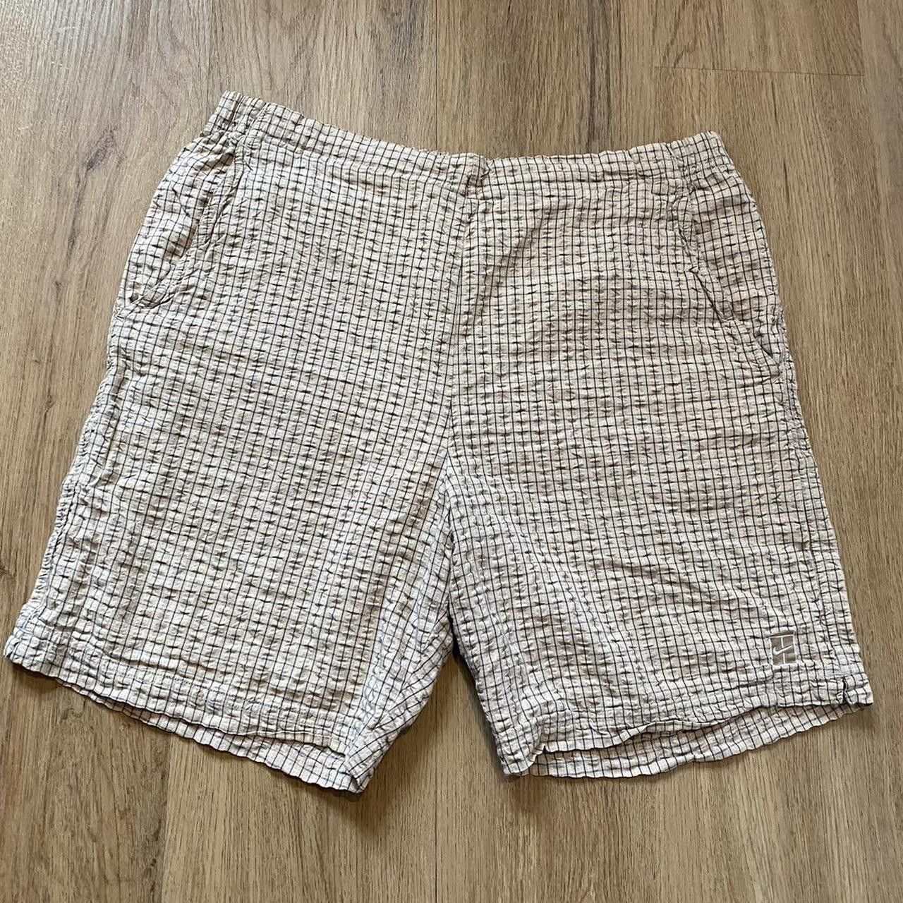 90s Vintage Retro Nike Tennis cream and white shorts