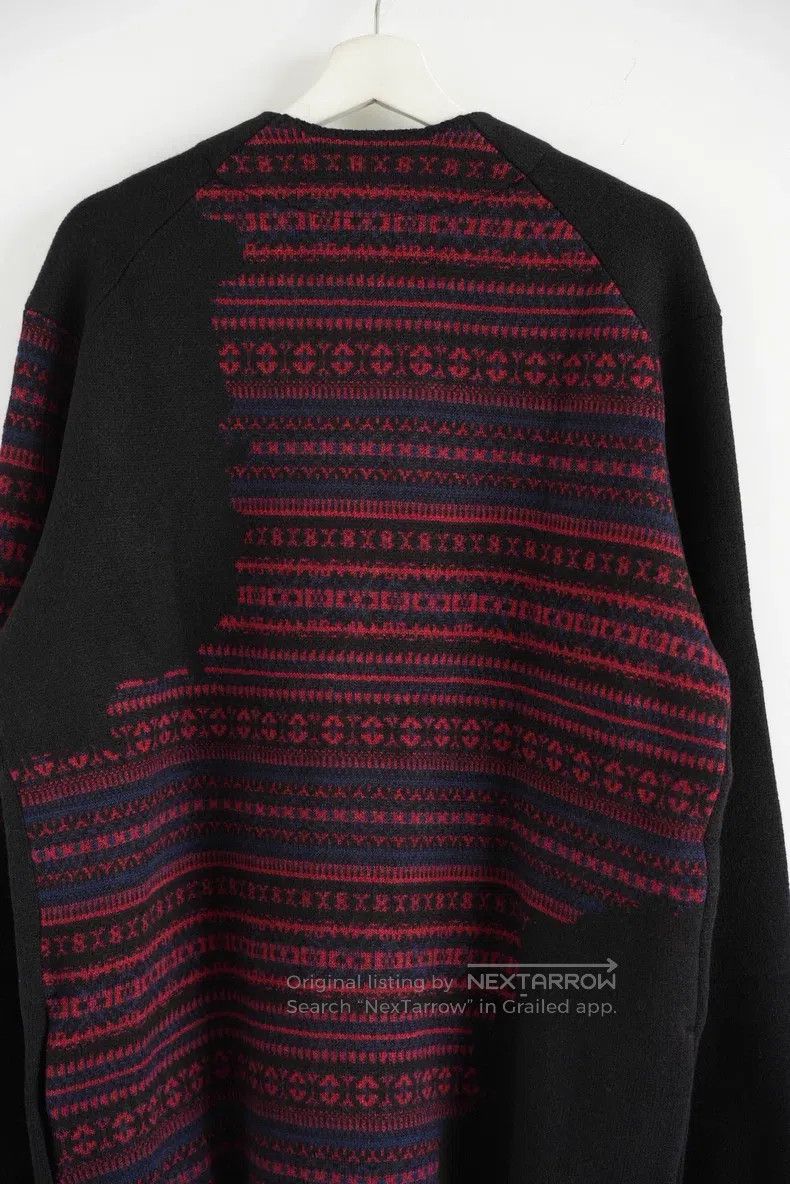 Yohji Yamamoto YOHJI YAMAMOTO Black and Red Striped Knit Cardigan Size US L / EU 52-54 / 3 - 6 Thumbnail