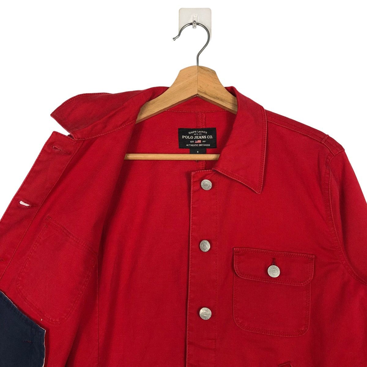 Ralph Lauren 🔥Rich Red - Cropped Trucker Denim Ralph Lauren MFG CO Size US M / EU 48-50 / 2 - 9 Thumbnail