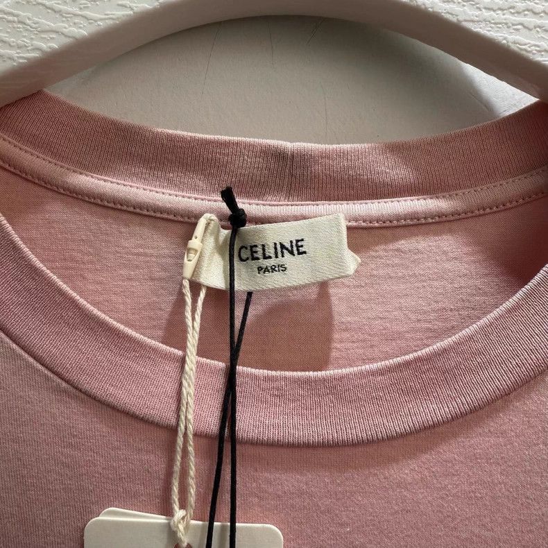 Celine Celine Logo Short Sleeve TShirt Pink Size US S / EU 44-46 / 1 - 2 Thumbnail