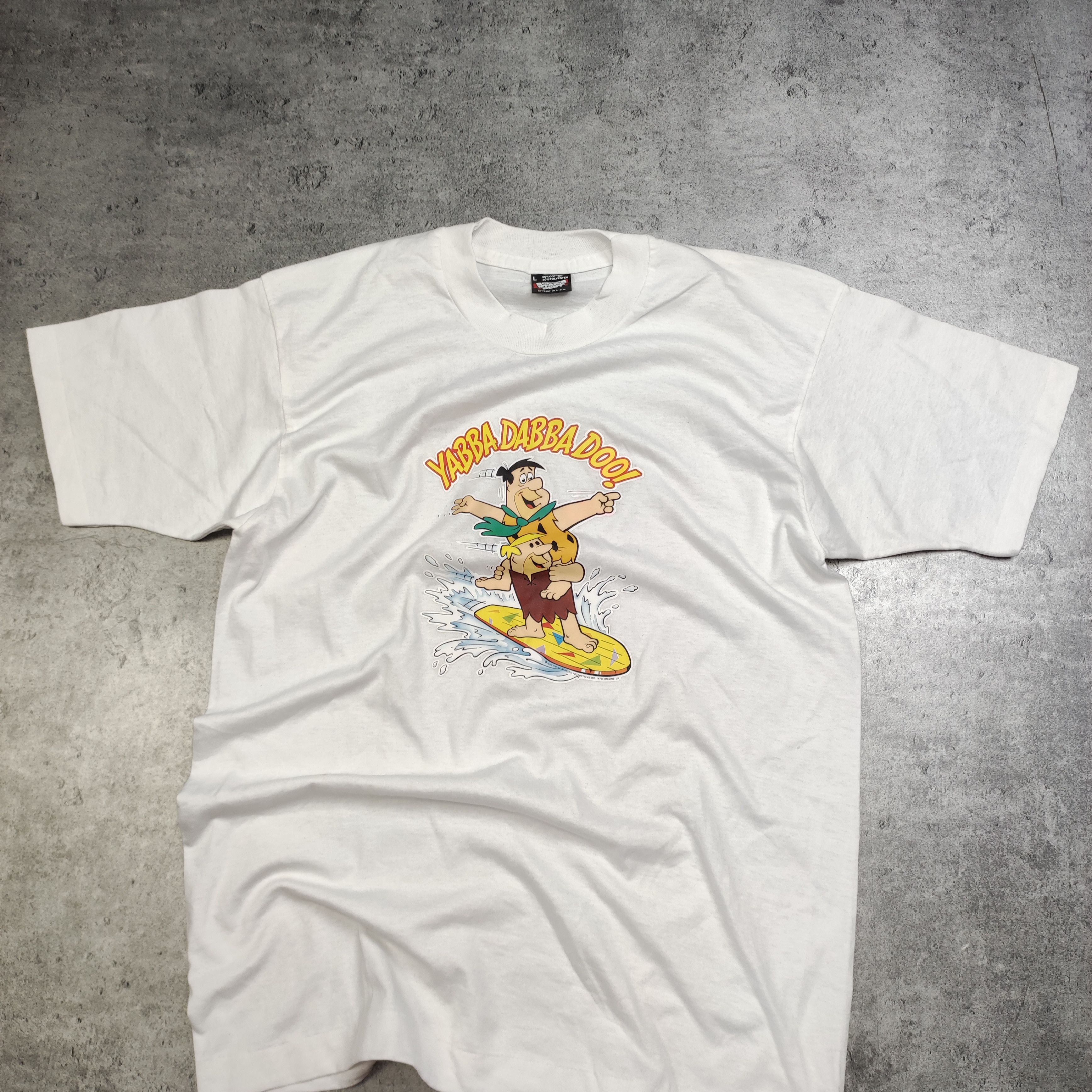 Universal Studios × Vintage RARE Vintage Hanna Barbera The Flinstones 1989 Promo Tee Size US L / EU 52-54 / 3 - 2 Thumbnail