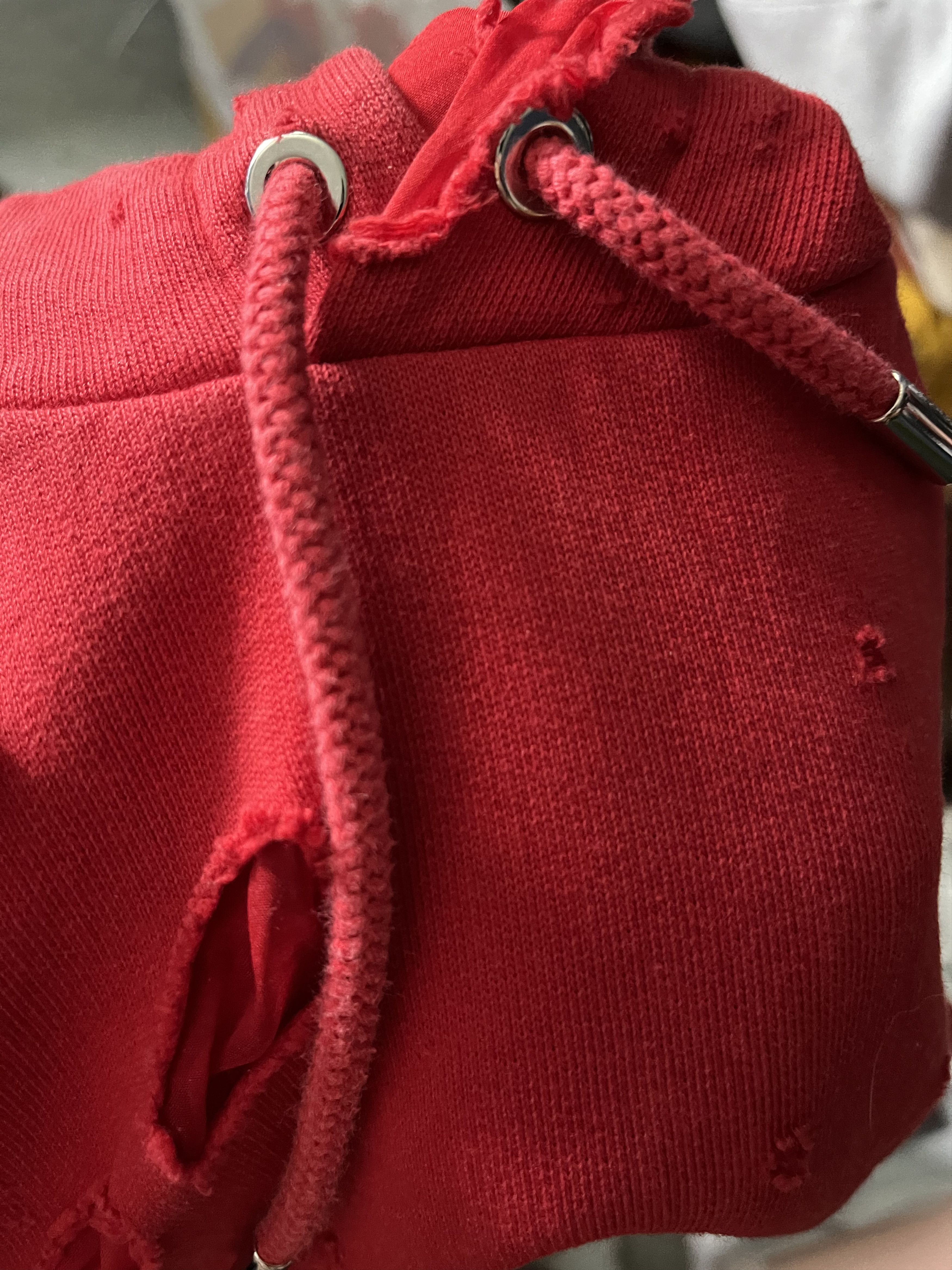 Givenchy Givenchy Red Distressed Hoodie Size US M / EU 48-50 / 2 - 13 Thumbnail