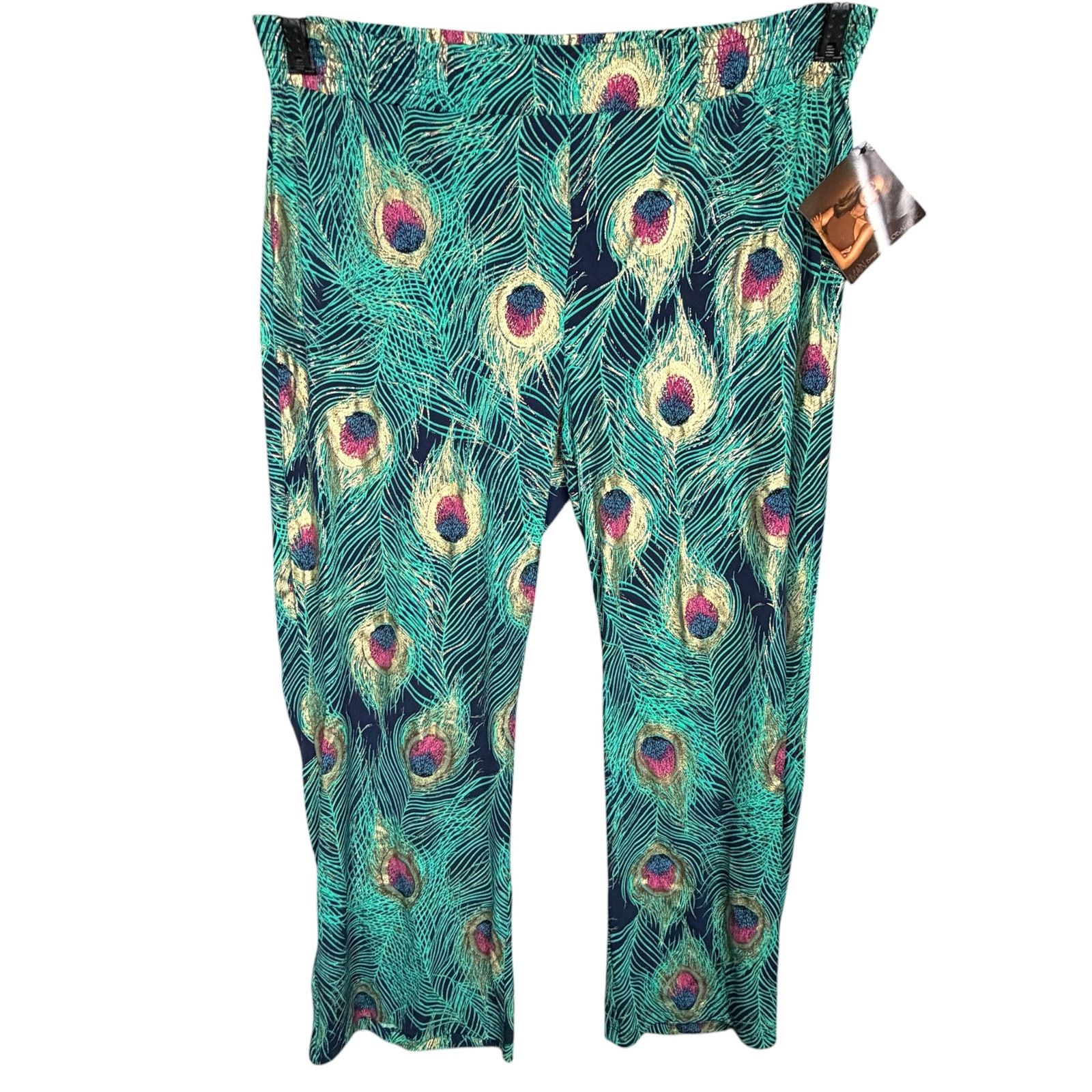 Other Iman Global Chic 2XP Peacock Pull-On Pants Petite Plus NWT Size 42" / US 20 - 9 Thumbnail