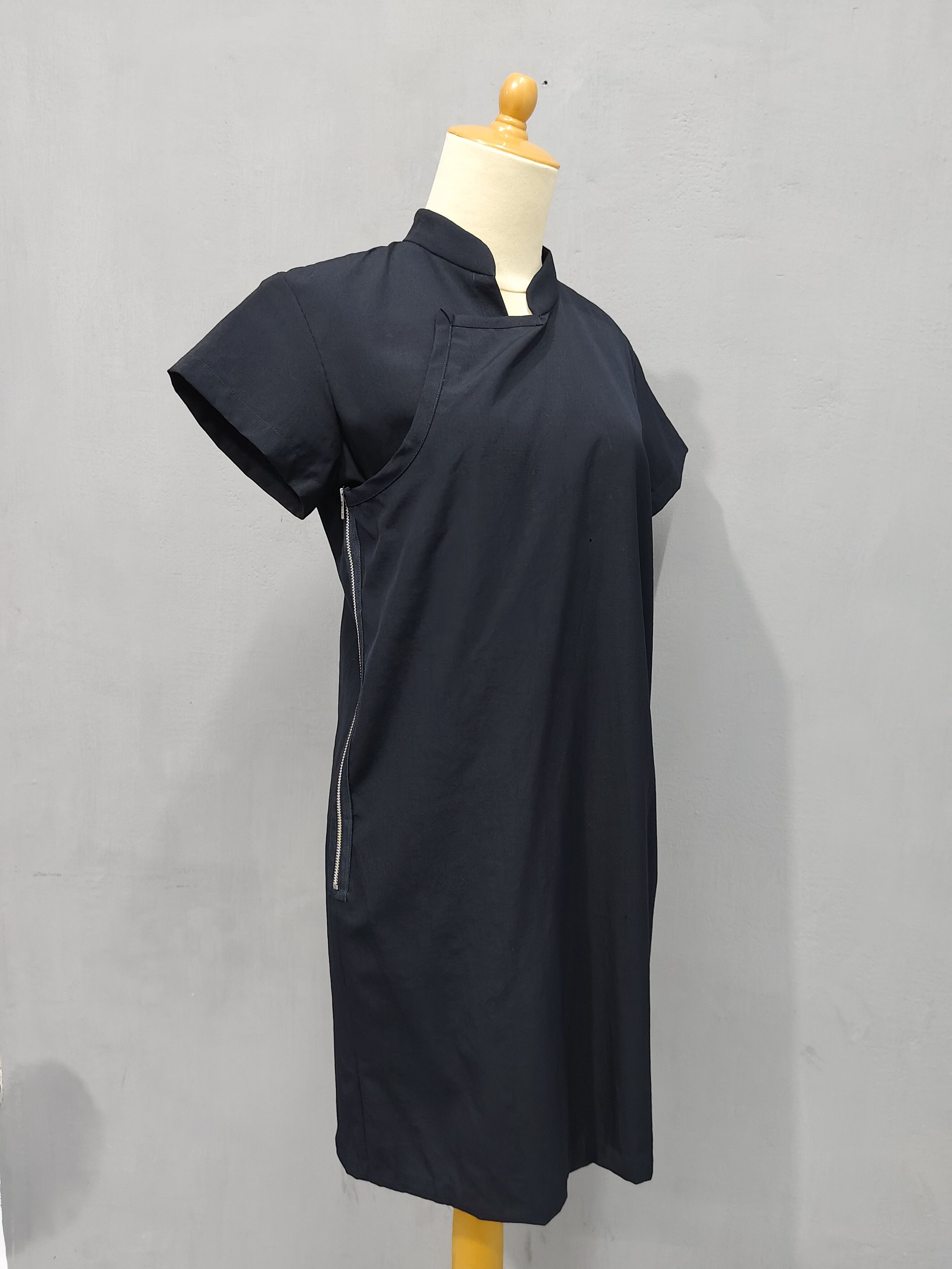 Comme des Garcons AD91 Robe de Chambre CDG Asymmetric Wrap Zip Wool Dress Size M / US 6-8 / IT 42-44 - 3 Thumbnail