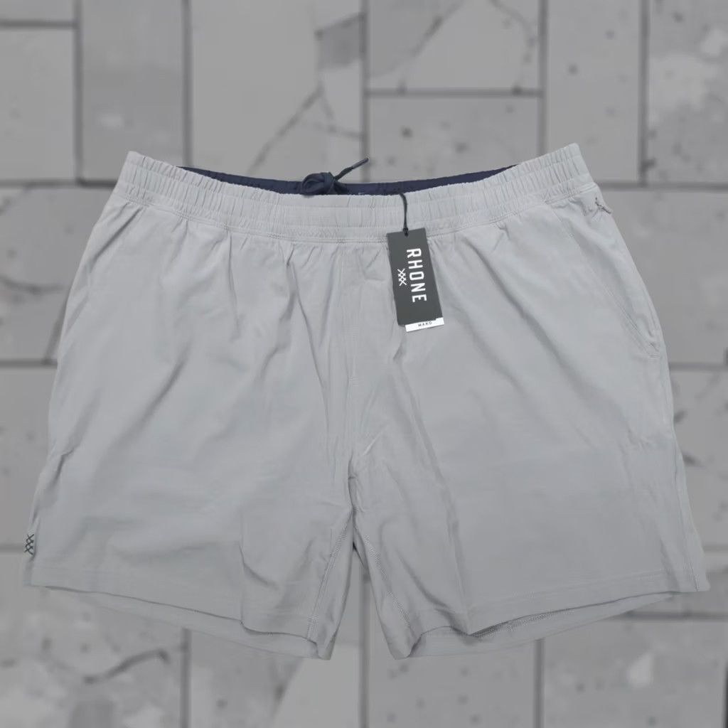 Rhone Rhone Mako Lined Performance Shorts Men's 2XL 7" Inseam Grey Stretch Casual Sport Beach Outdoor Slashed Pockets Athletic Logo Size US 39 - 1 Thumbnail