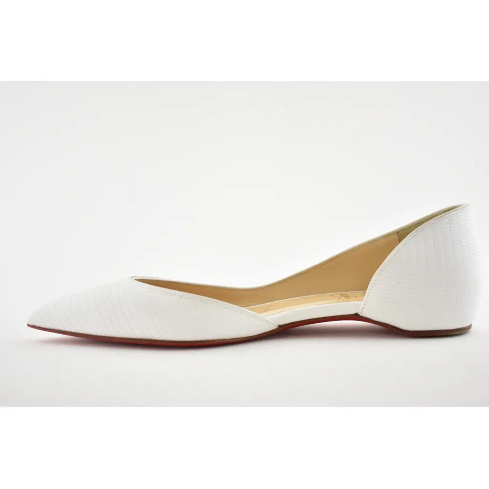 Christian Louboutin Christian Louboutin Iriza White Zarli Kid Pointed Ballerina Size US 5.5 / IT 35.5 - 6 Thumbnail