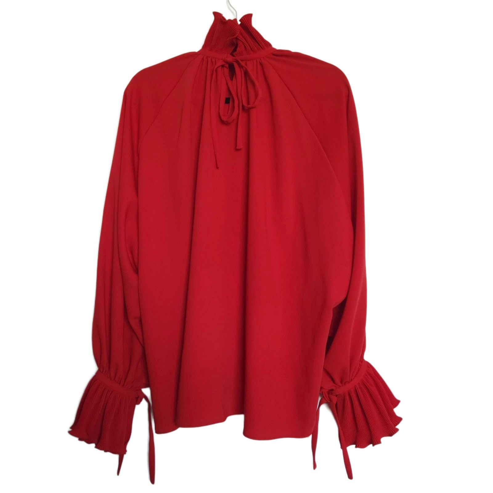 Balenciaga Balenciaga Red Ruffled Trapeze Crêpe Blouse, Size 36 Size XS / US 0-2 / IT 36-38 - 4 Thumbnail