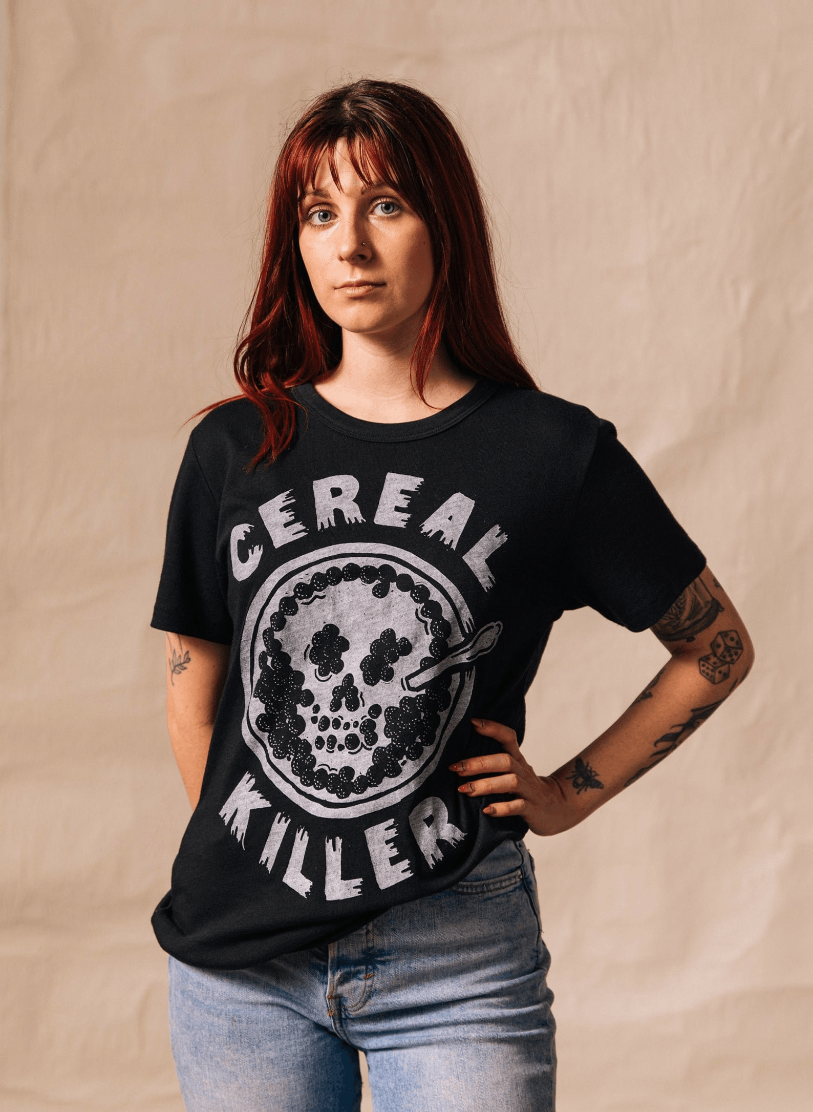 Designer × Vintage Cereal Killer T-Shirt – Funny Graphic Tee Size US M / EU 48-50 / 2 - 3 Thumbnail