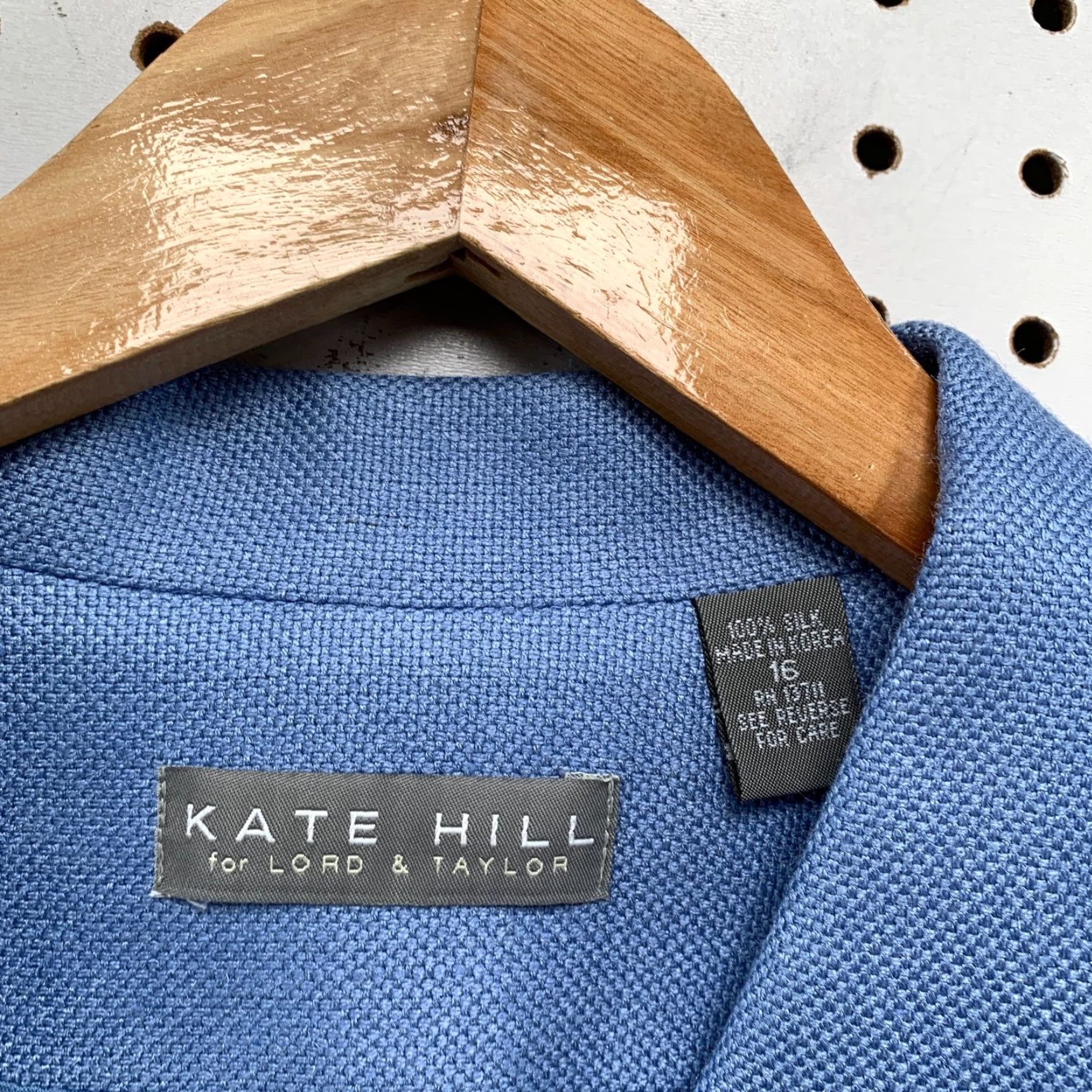 Lord & Taylor LORD & TAYLOR Kate Hill 100% Silk Blazer Womens 16 Blue NWT Work Business Size XXL / US 16-18 / IT 52-54 - 4 Thumbnail