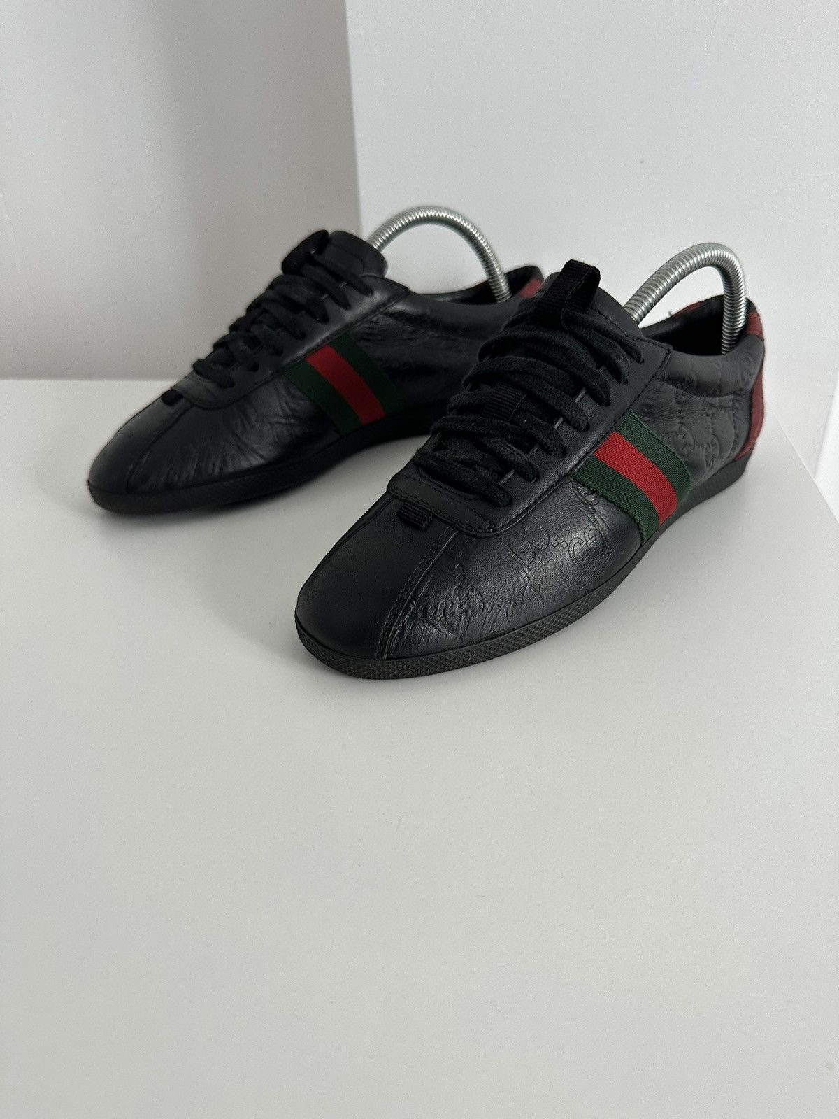 Gucci GUCCI Guccissima Leather black Web Sneakers Size US 7 / IT 37 - 3 Thumbnail