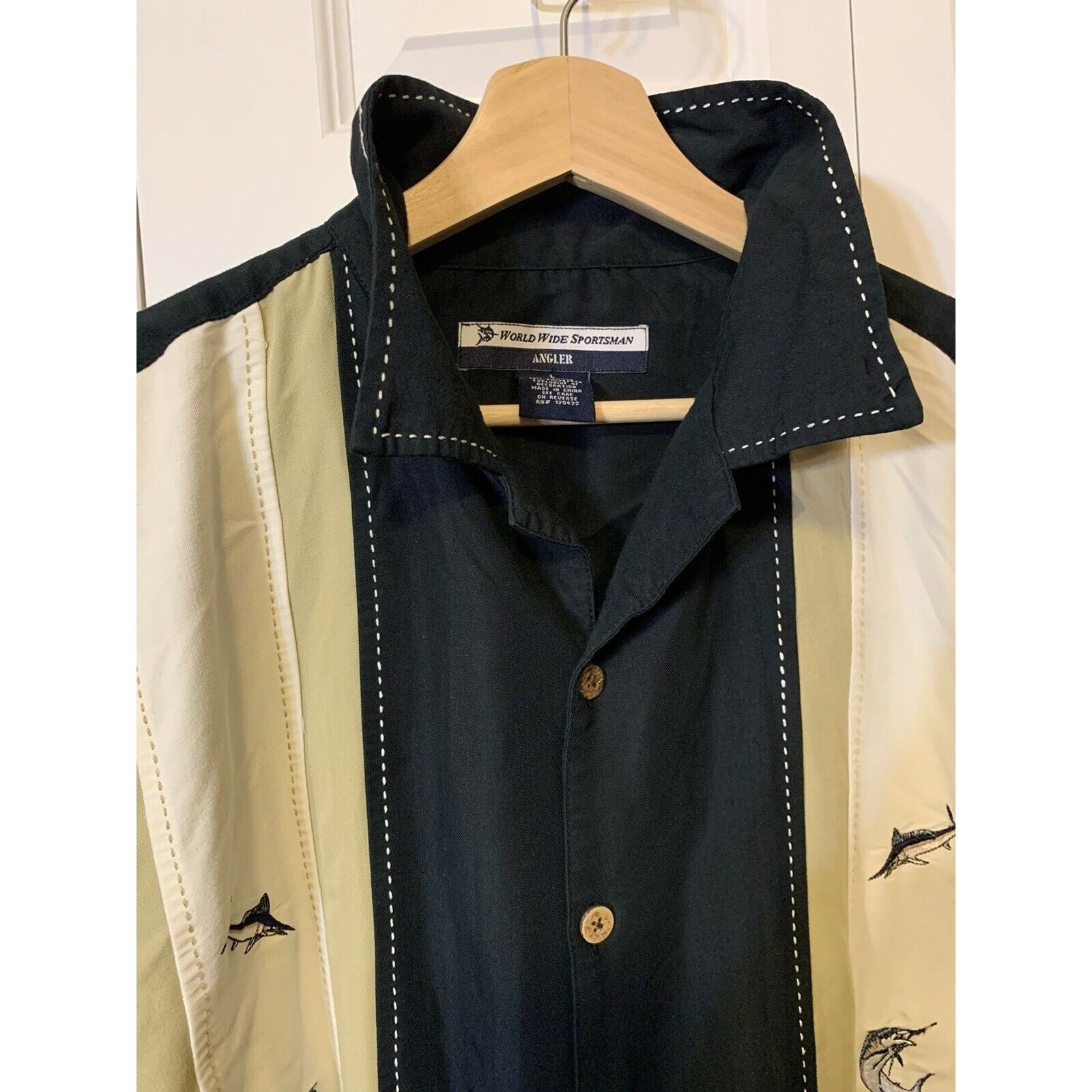 Other WORLD WIDE SPORTSMAN MEN'S Sz L Black Cream Angler FISHING S Size US L / EU 52-54 / 3 - 8 Thumbnail