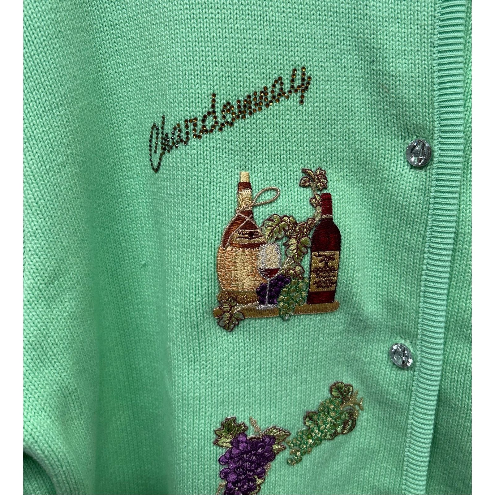 Vintage Vintage Tiara International Wine Cardigan Sweater Size XL Size XL / US 12-14 / IT 48-50 - 4 Thumbnail