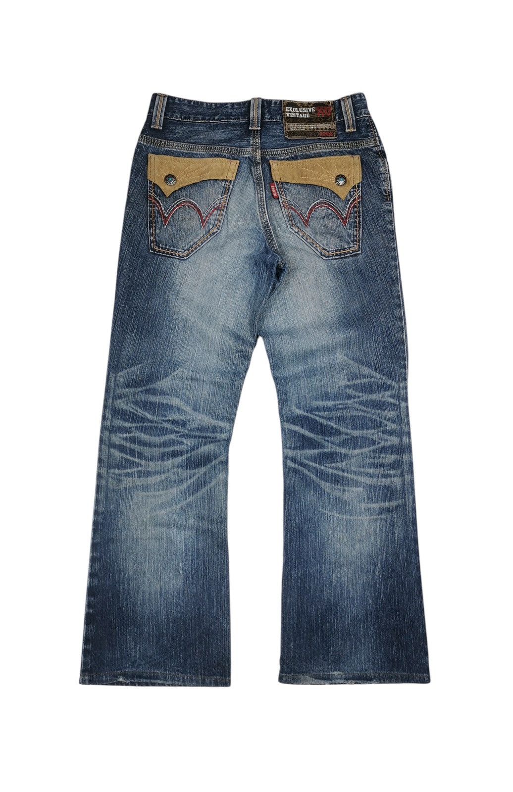 Tornado Mart Vintage Edwin Distressed Flared,Bootcuts Jeans Size US 31 - 2 Thumbnail