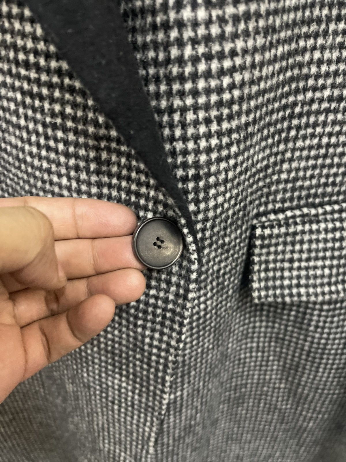 Zara Zara Women’s Monochrome Checkered Long Coat - Single Button Size L / US 10 / IT 46 - 4 Thumbnail